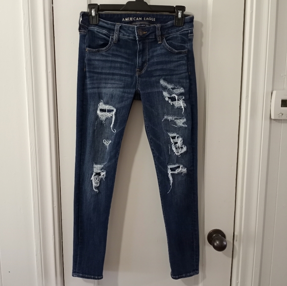 American Eagle Ripped Jeggings Women's Size 6 Short - Picture 1 of 13